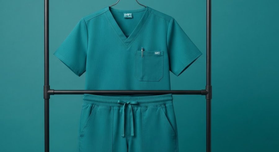 Classic Fit Scrub Set — Teal — alternate view