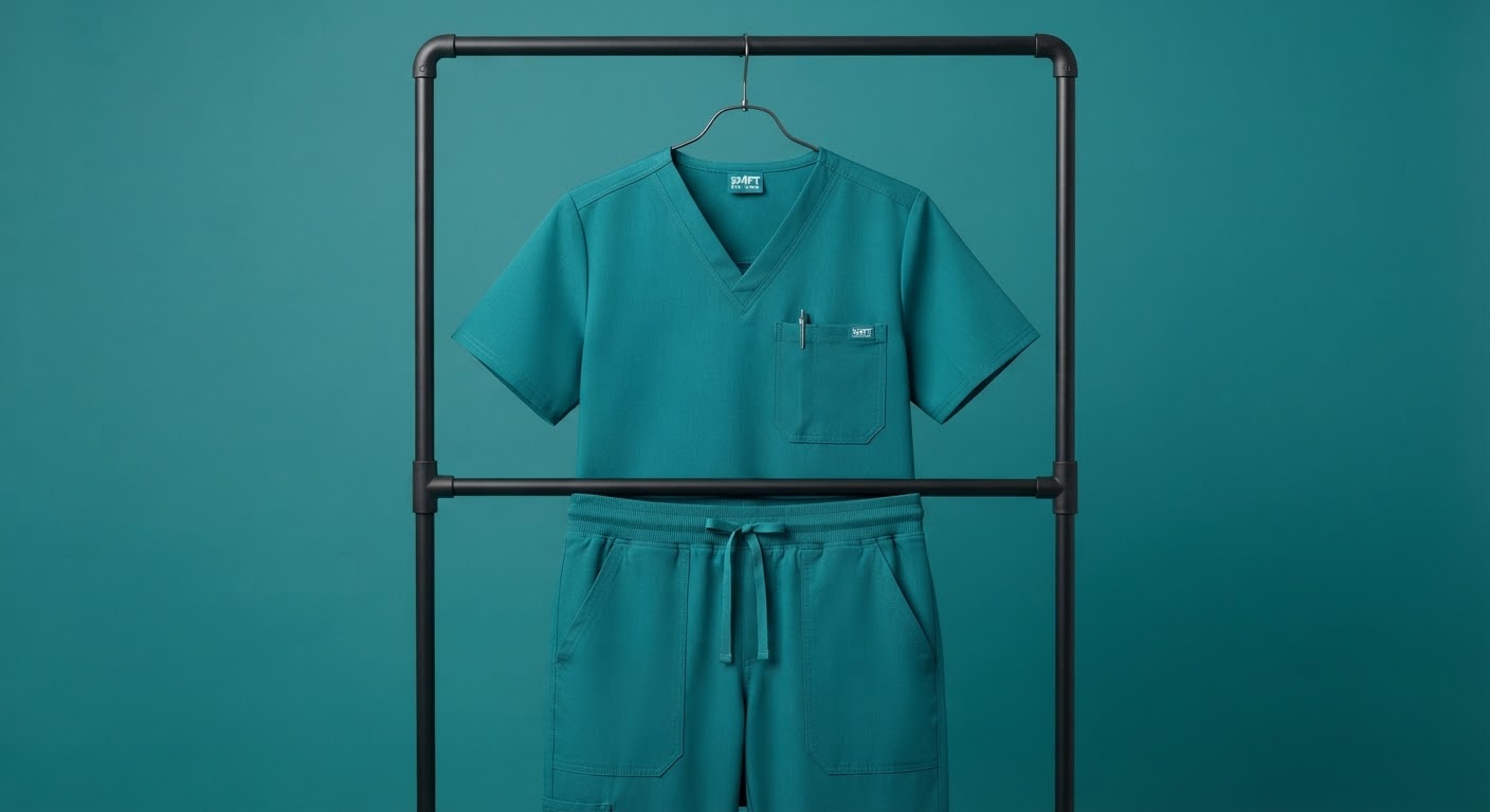 Classic Fit Scrub Set — Teal — 65/35 poly-cotton · Antimicrobial finish · XS–XXL size run